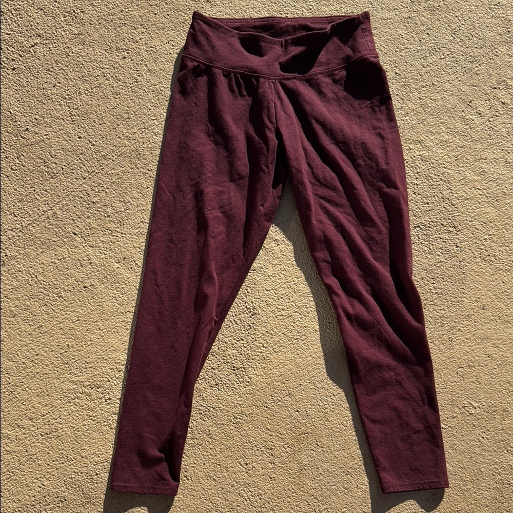 Aerie maroon crop leggings size medium